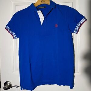 Roberto Cavalli Royal Blue Polo with Red Logo